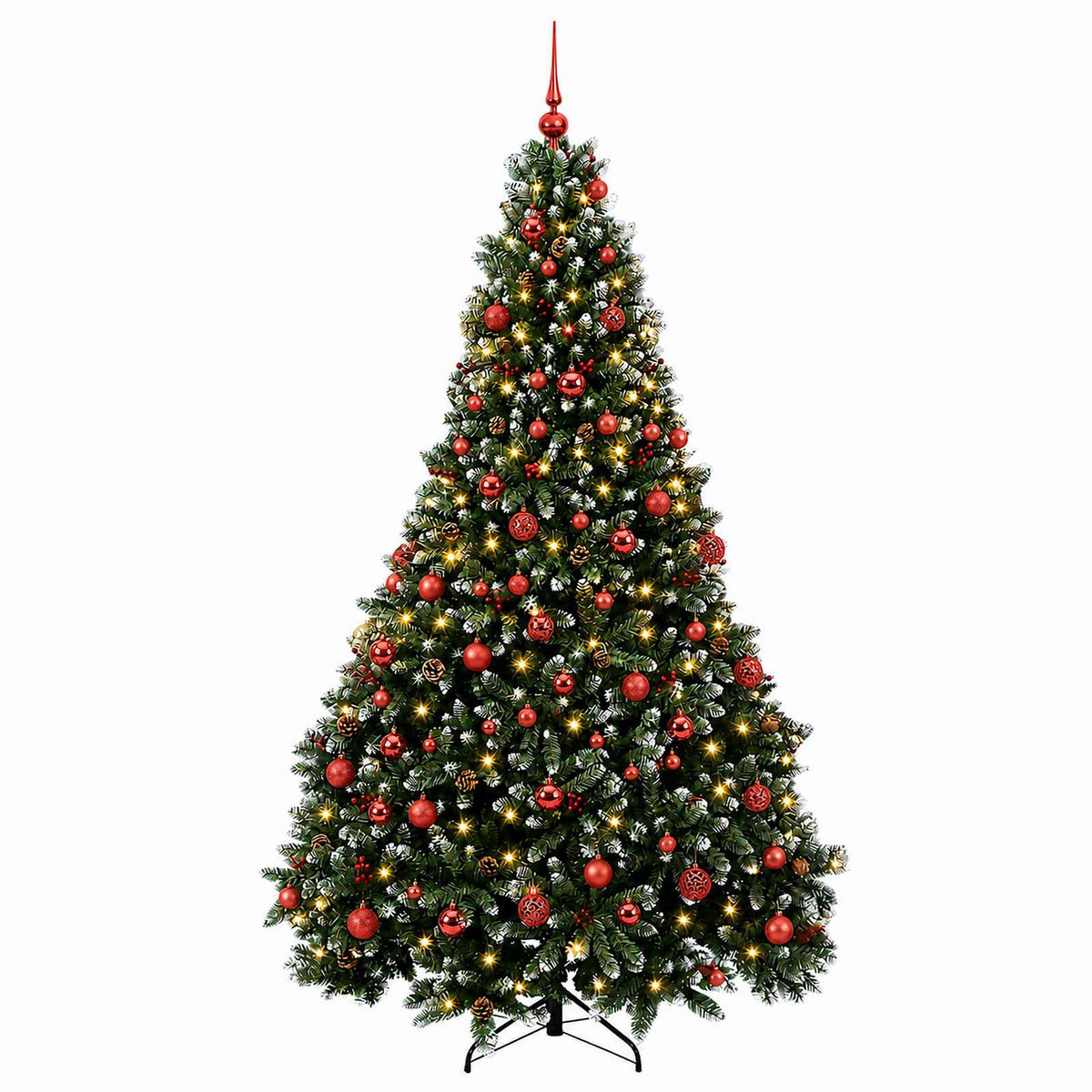 Artificial Green Christmas Tree with Baubles 240 cm 300 LEDs