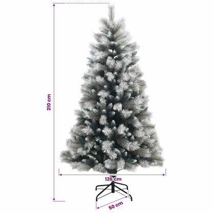Artificial Hinged Christmas Tree with Baubles 210 cm 300 LEDs