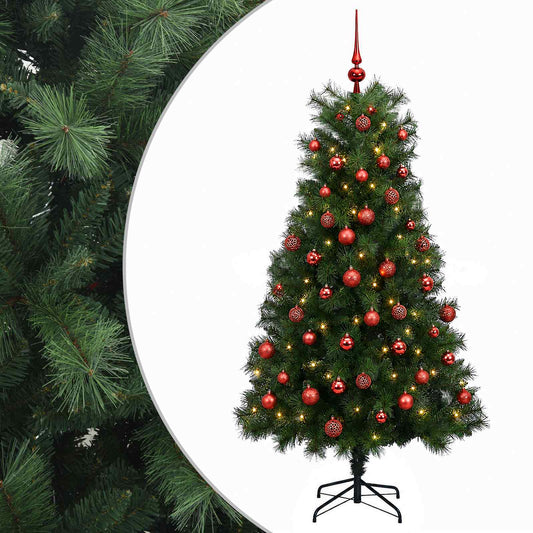 Artificial Hinged Christmas Tree with Baubles 210 cm 300 LEDs