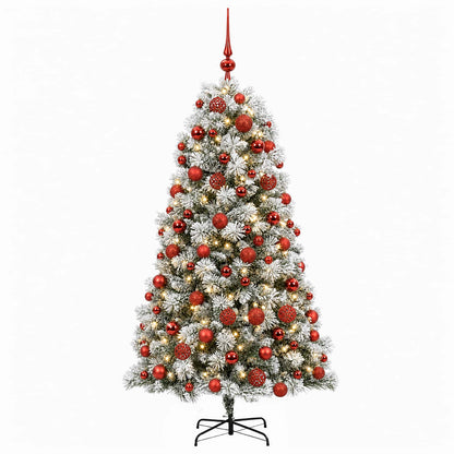 Artificial Hinged Christmas Tree with Baubles 210 cm 300 LEDs