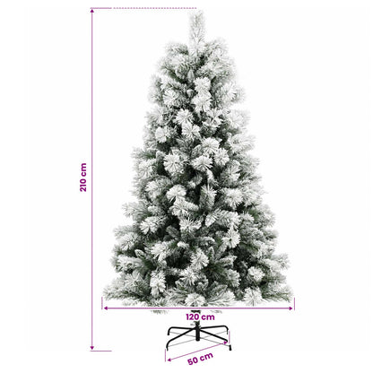 Artificial Hinged Christmas Tree with Baubles 210 cm 300 LEDs