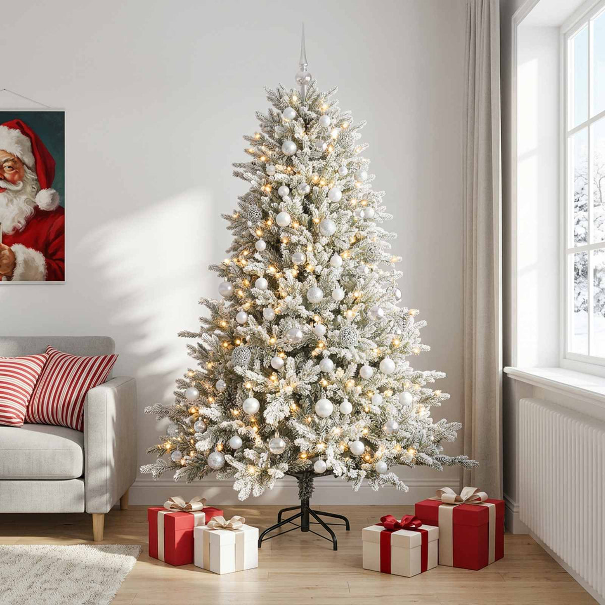Artificial Christmas Tree with Bauble 210 cm 300 LEDs