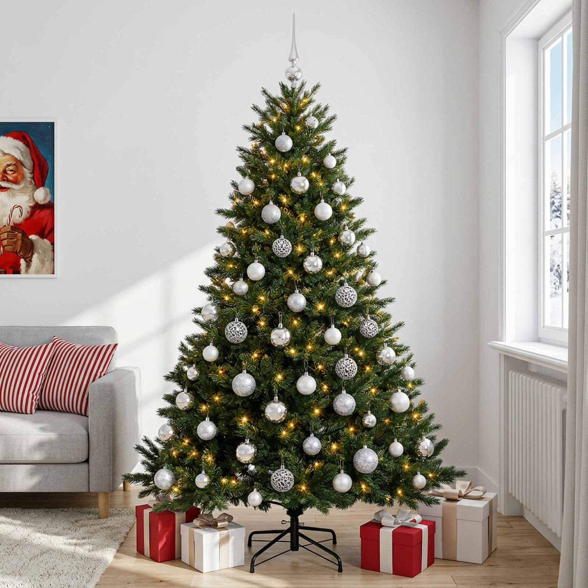 Artificial Christmas Tree with Bauble 180 cm 300 LEDs