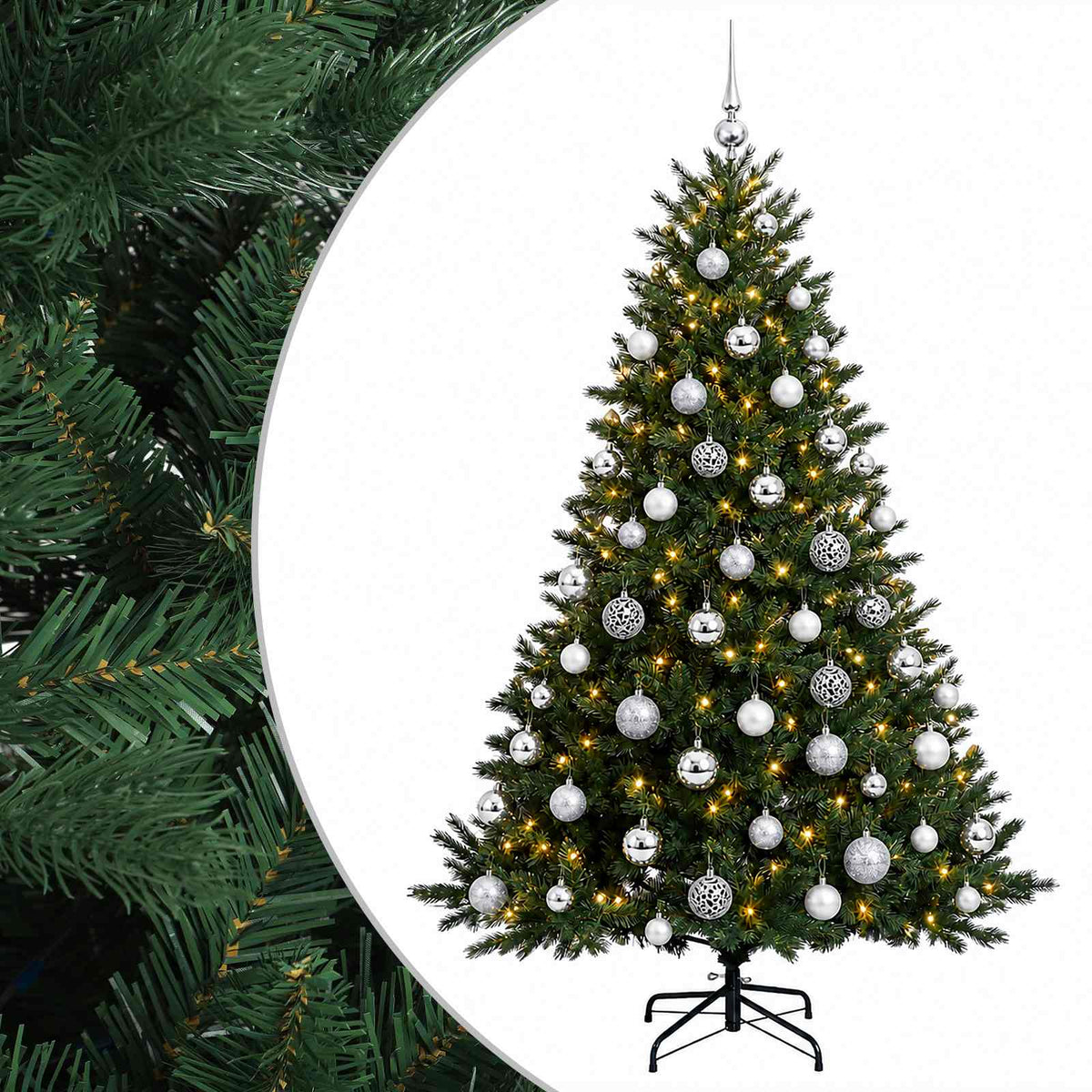 Artificial Christmas Tree with Bauble 240 cm 300 LEDs
