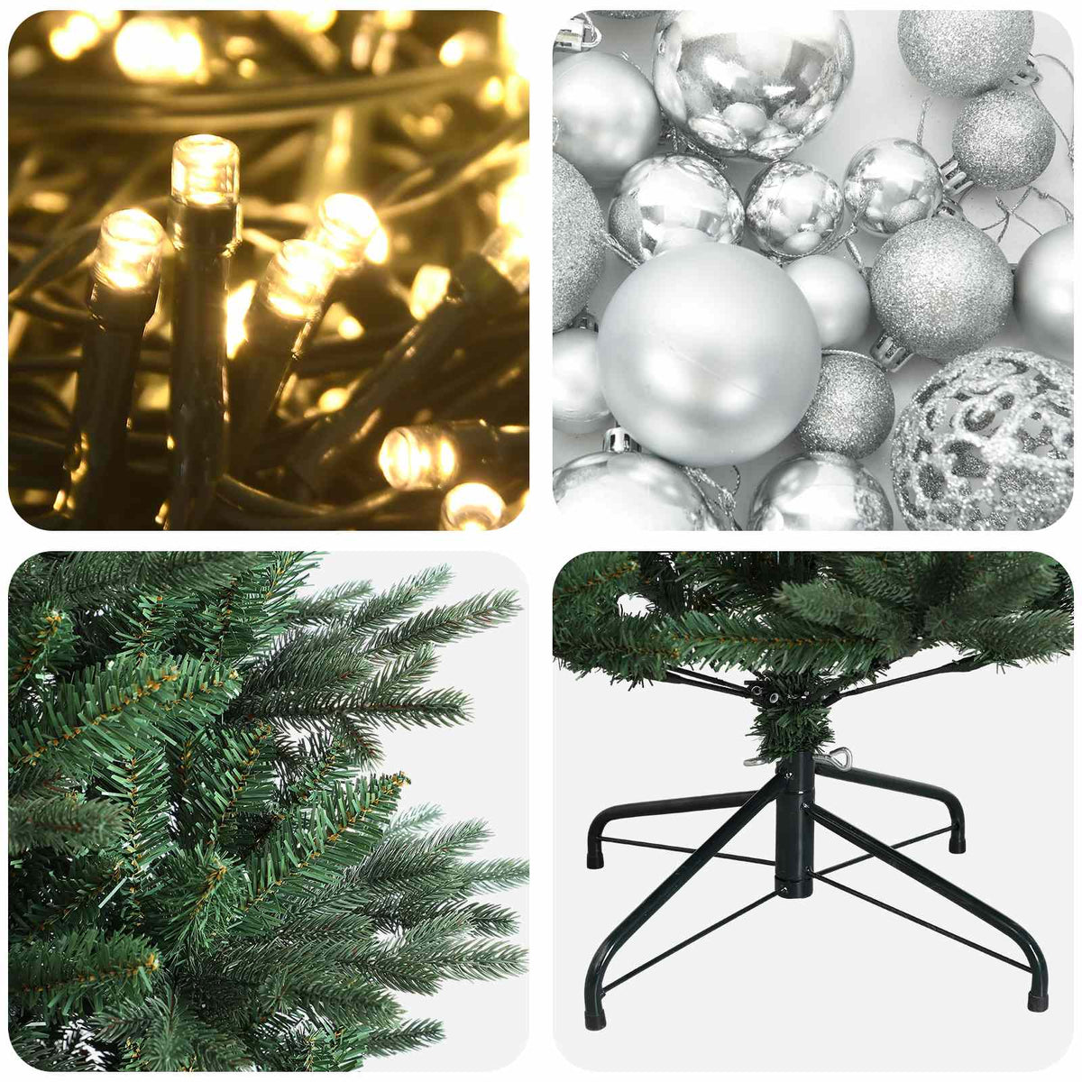 Artificial Christmas Tree with Bauble 210 cm 300 LEDs