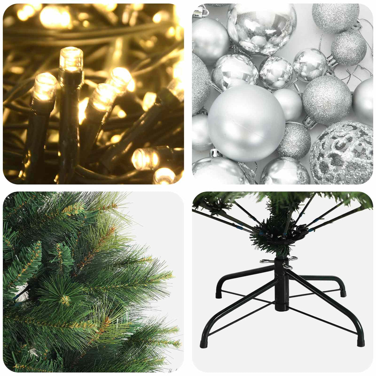 Artificial Christmas Tree with Bauble 240 cm 300 LEDs