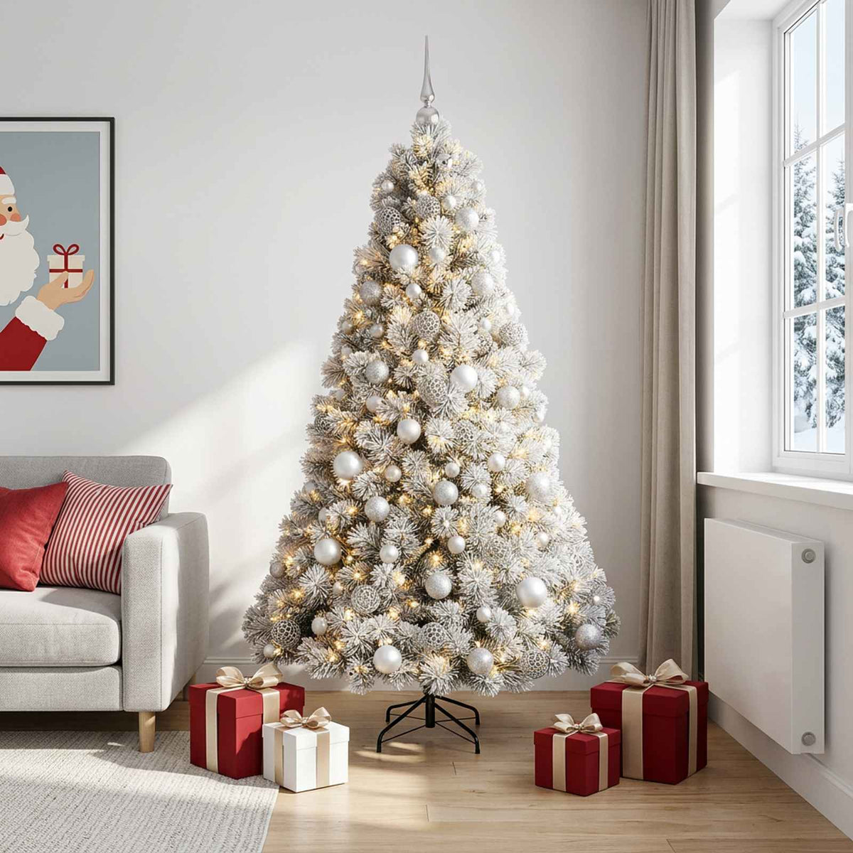 Artificial Christmas Tree with Bauble 210 cm 300 LEDs