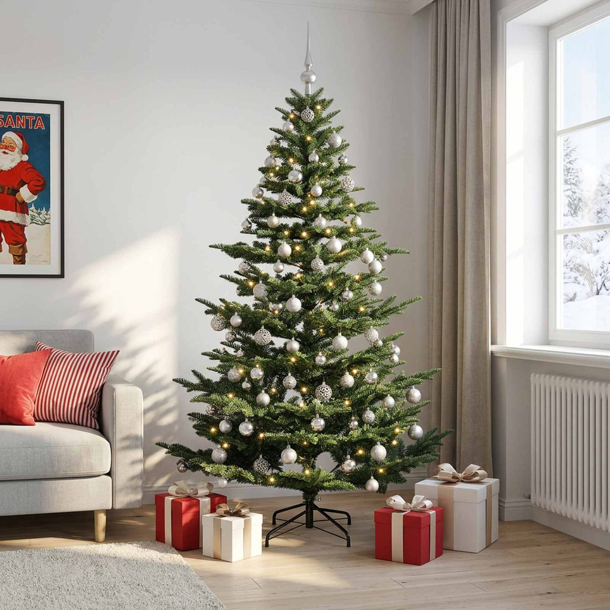 Artificial Christmas Tree with Bauble 180 cm 300 LEDs