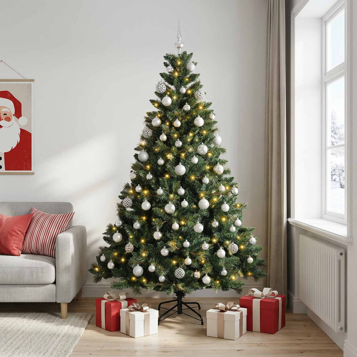 Artificial Christmas Tree with Bauble 180 cm 300 LEDs