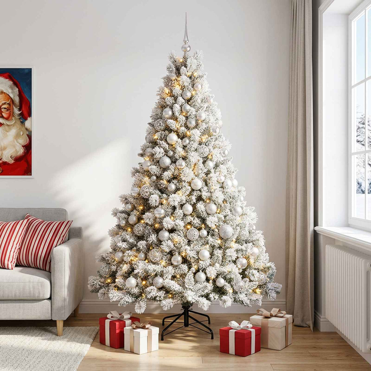 Artificial Christmas Tree with Bauble 210 cm 300 LEDs