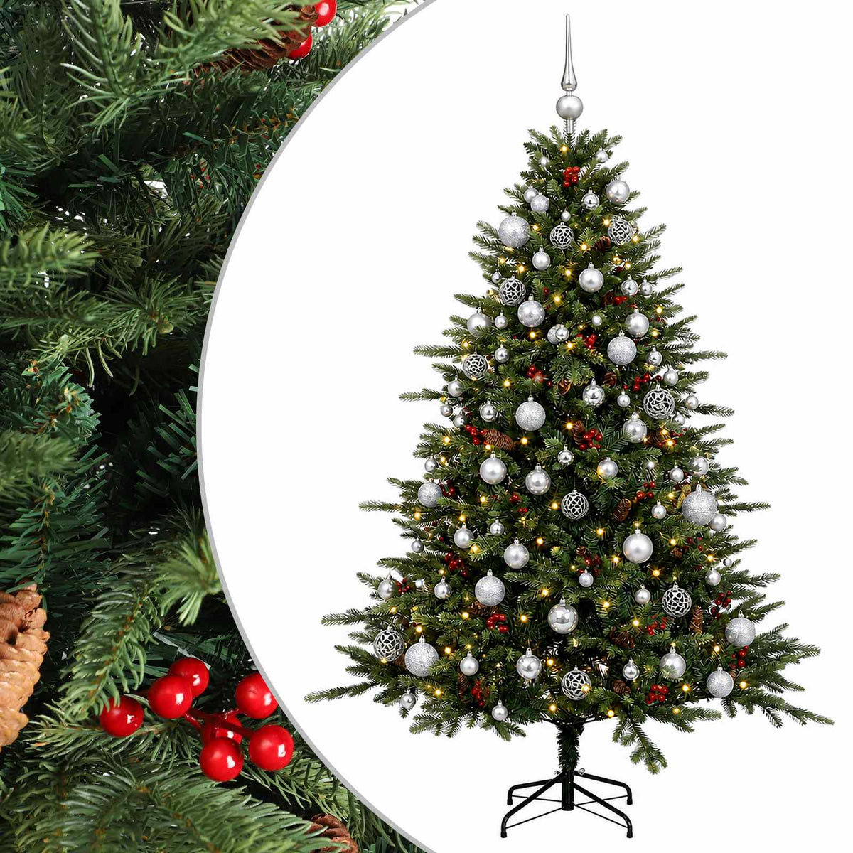 Artificial Christmas Tree with Bauble 240 cm 300 LEDs