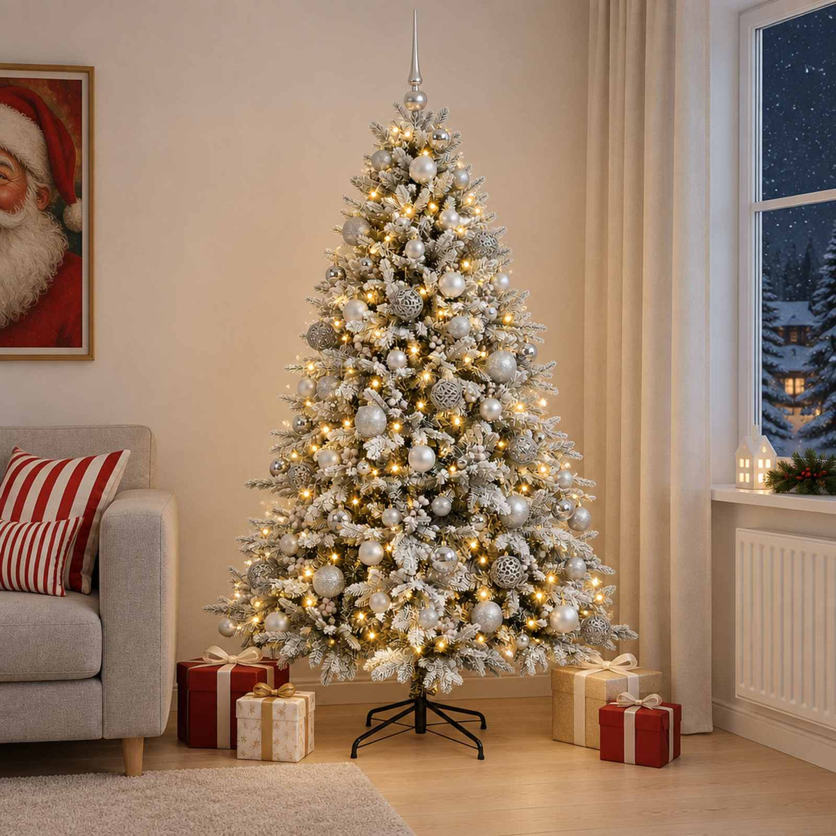 Artificial Christmas Tree with Bauble 180 cm 300 LEDs
