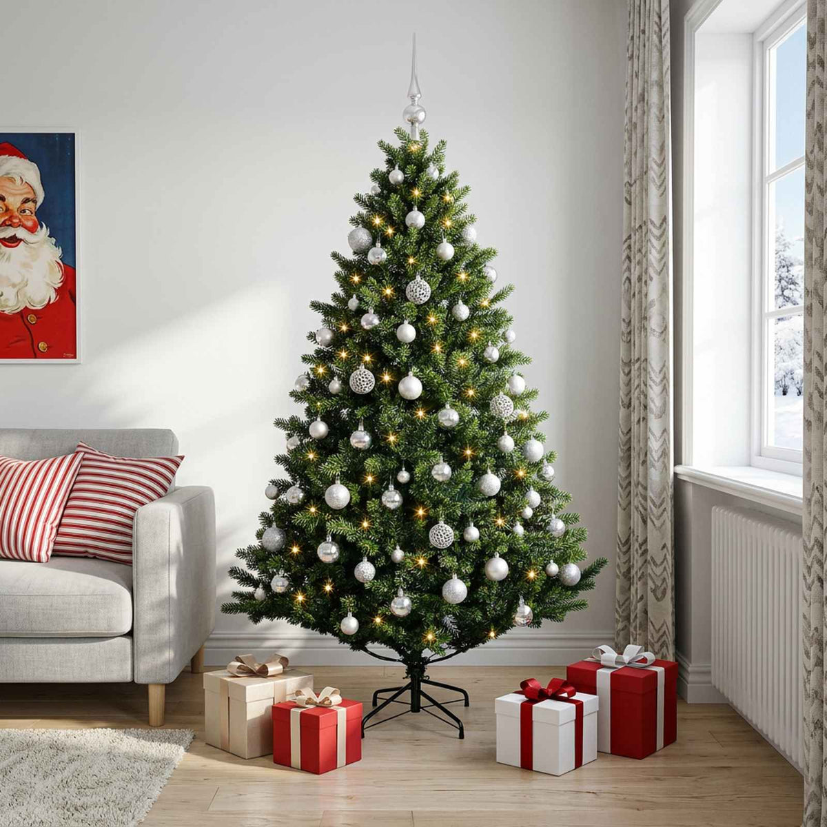 Artificial Christmas Tree with Bauble 180 cm 300 LEDs