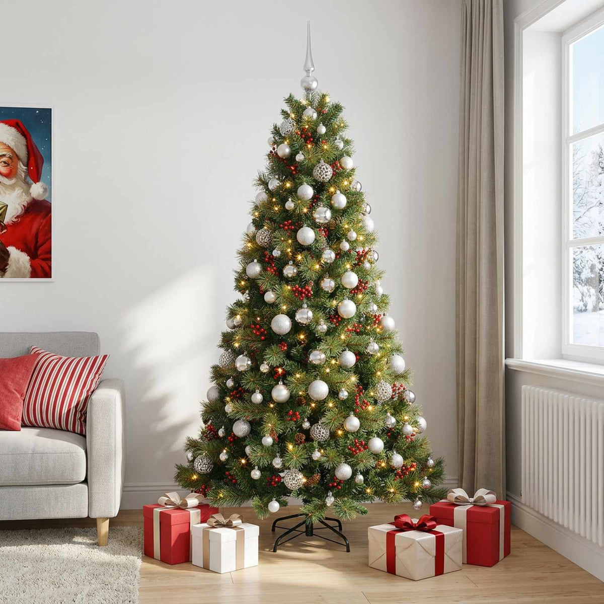 Artificial Christmas Tree with Bauble 180 cm 300 LEDs