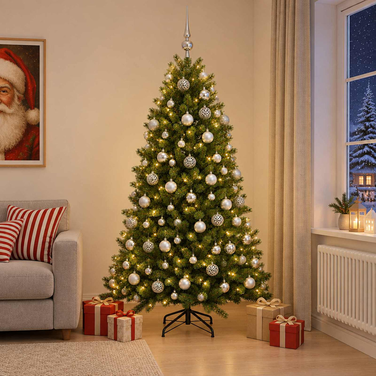 Artificial Christmas Tree with Bauble 180 cm 300 LEDs