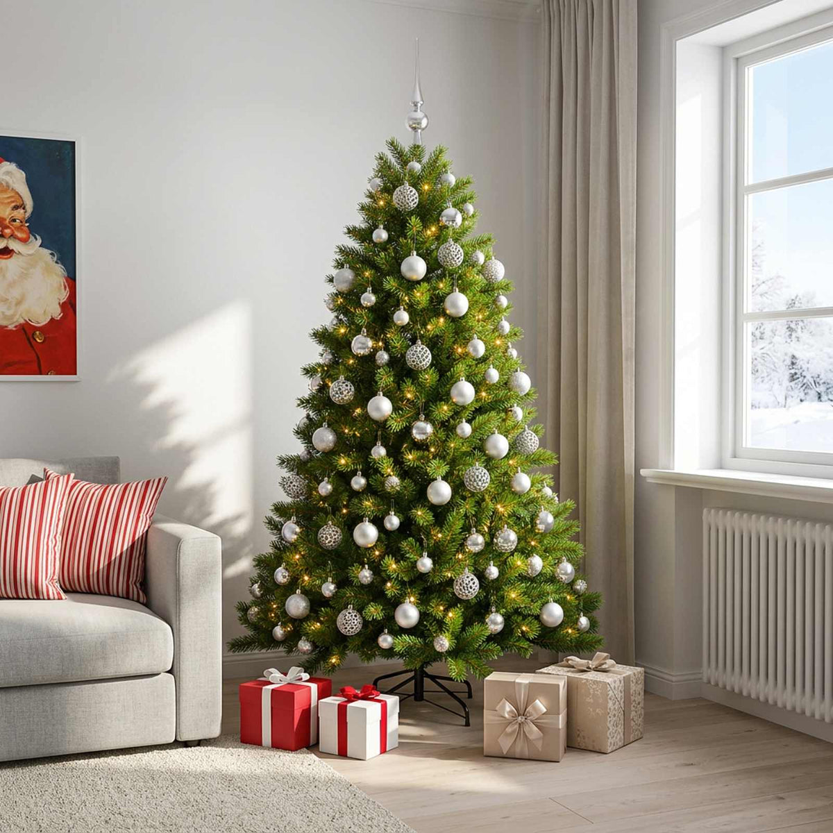 Artificial Christmas Tree with Bauble 180 cm 300 LEDs