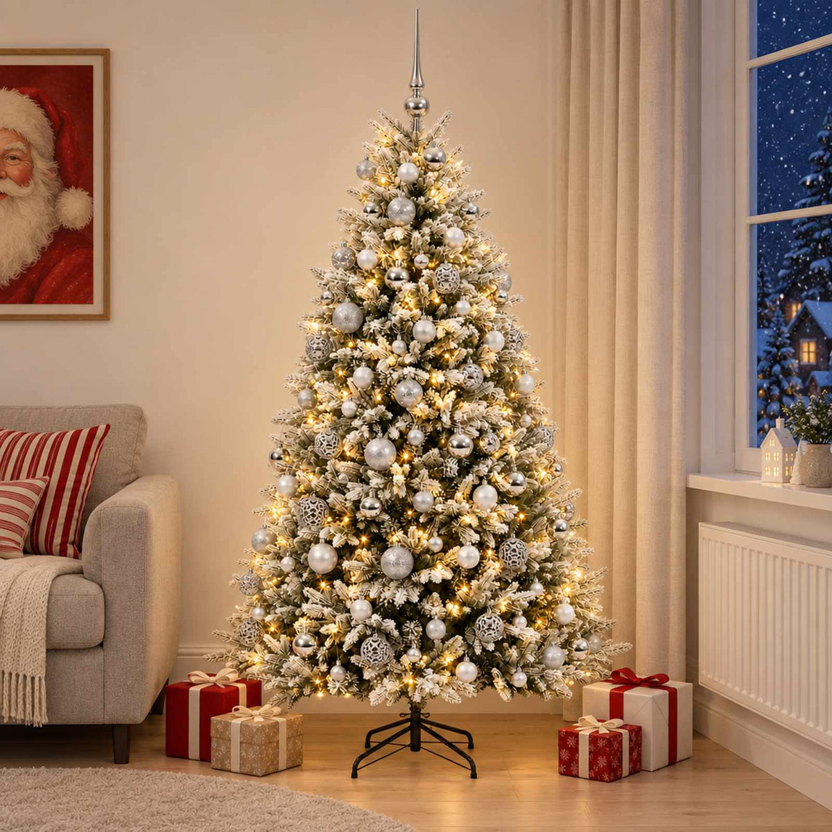 Artificial Christmas Tree with Bauble 240 cm 300 LEDs