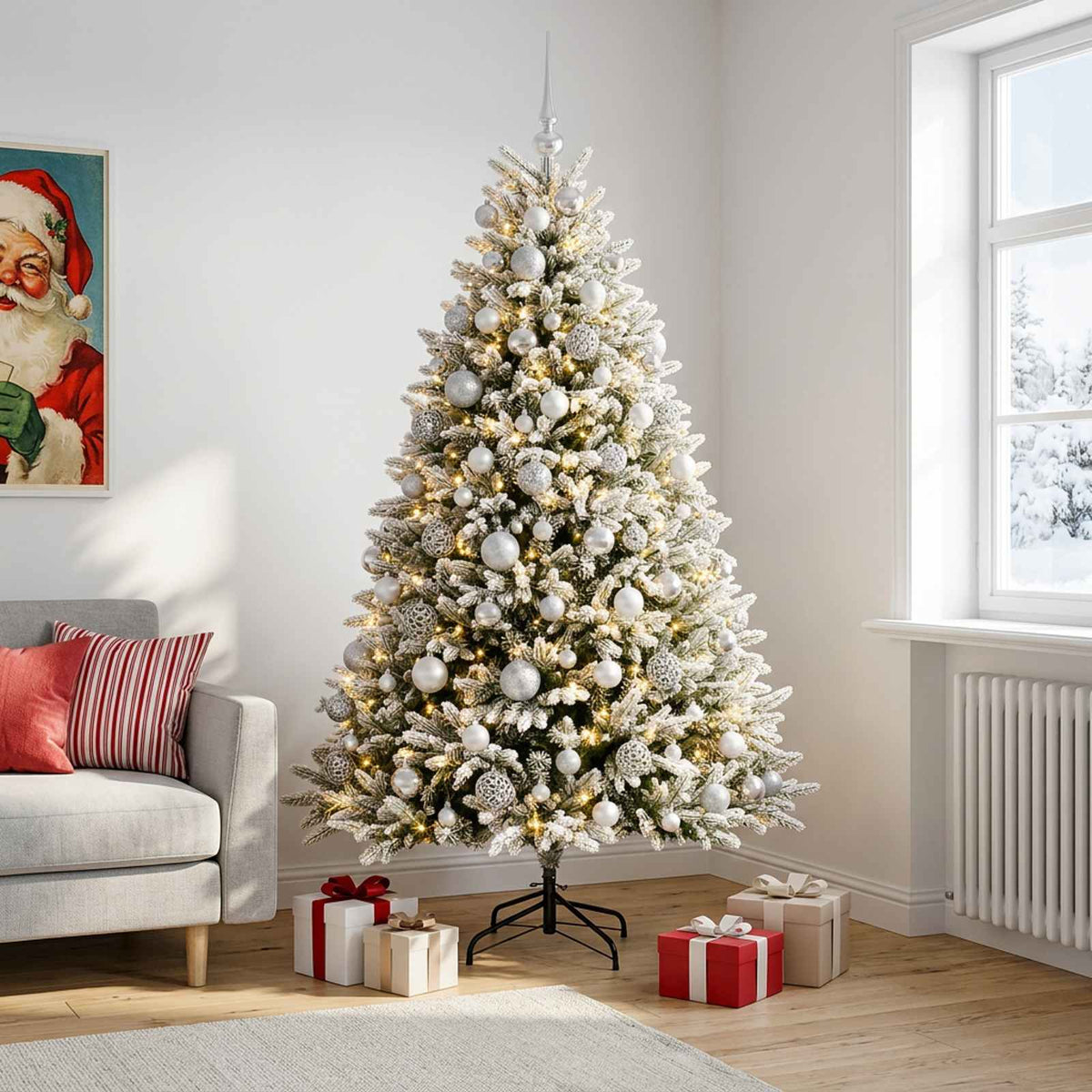 Artificial Christmas Tree with Bauble 210 cm 300 LEDs
