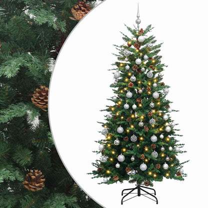 Artificial Hinged Christmas Tree 180 cm 300 LEDs Warm White