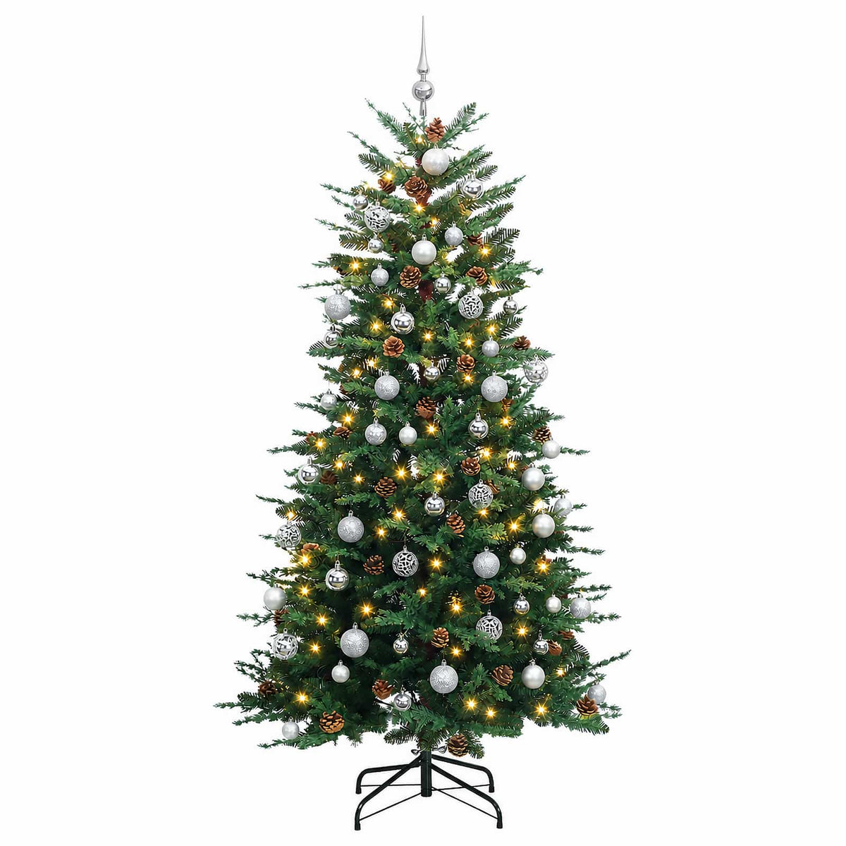 Artificial Hinged Christmas Tree 240 cm 300 LEDs Warm White