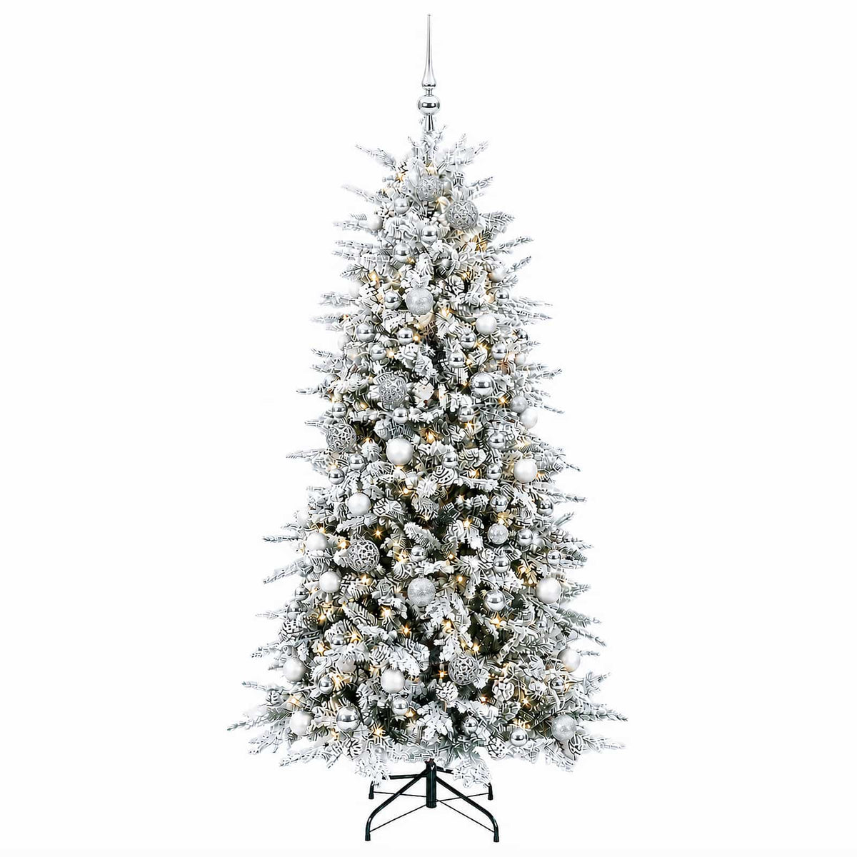 Artificial Hinged Christmas Tree 180 cm 300 LEDs Warm White