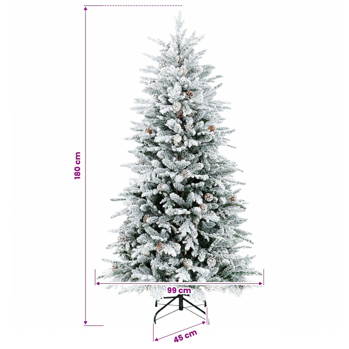 Artificial Hinged Christmas Tree 180 cm 300 LEDs Warm White
