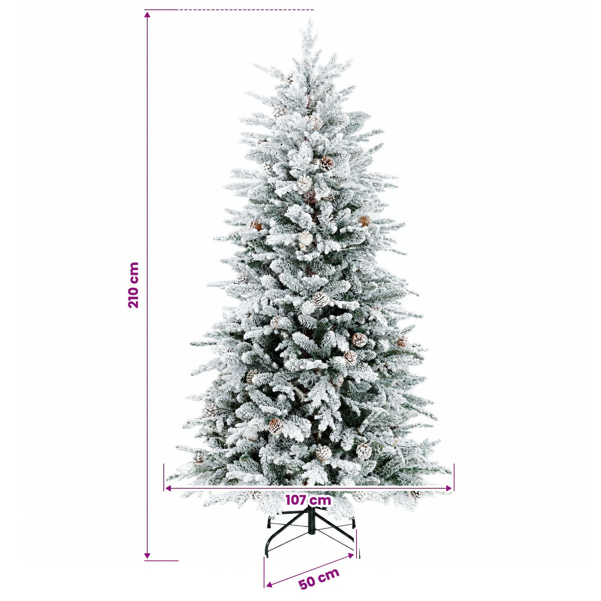 Artificial Christmas Tree with Bauble 210 cm 300 LEDs