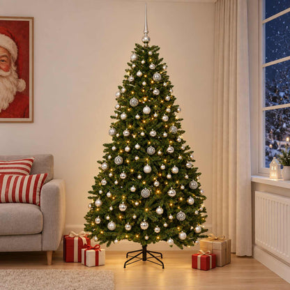 Artificial Christmas Tree Mid-green with Bauble 210 cm 300 LEDs