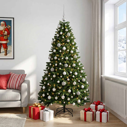 Artificial Christmas Tree Mid-green with Bauble 210 cm 300 LEDs