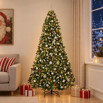 Artificial Christmas Tree Green with Bauble 210 cm 300 LEDs