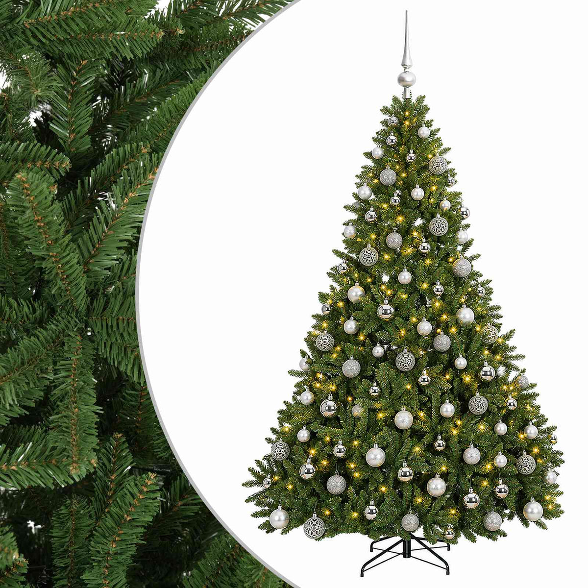 Artificial Christmas Tree Light Green with Bauble 180 cm