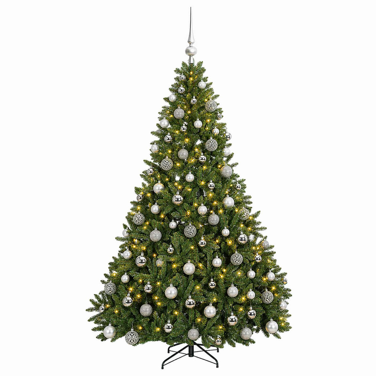 Artificial Christmas Tree Light Green with Bauble 210 cm