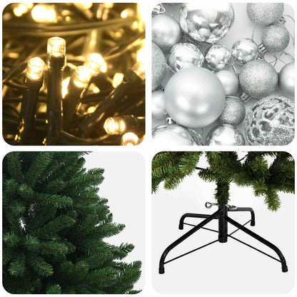 Artificial Christmas Tree Mid-green with Ornament 180 cm