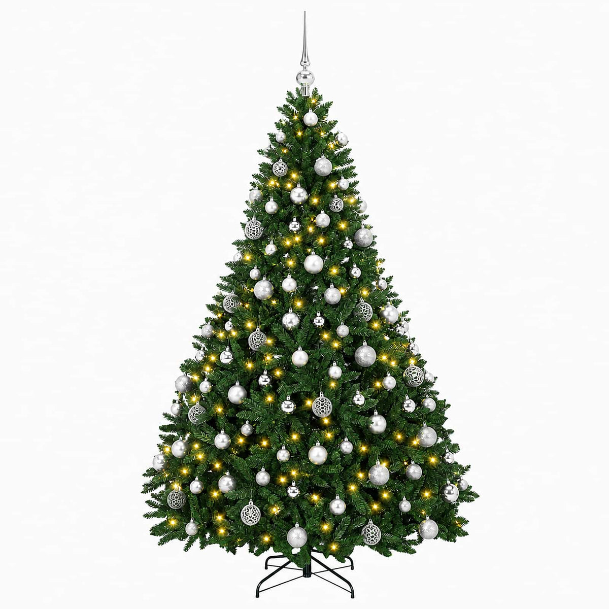 Artificial Christmas Tree Mid-green with Ornament 180 cm