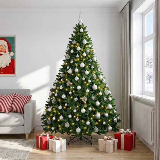 Artificial Christmas Tree Mid-green with Ornament 210 cm