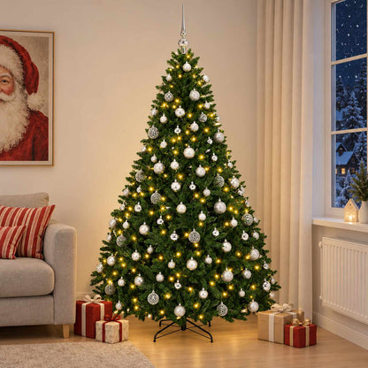 Artificial Christmas Tree Mid-green with Ornament 210 cm