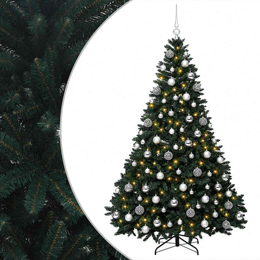Artificial Christmas Tree Dark Green with Baubles 180 cm