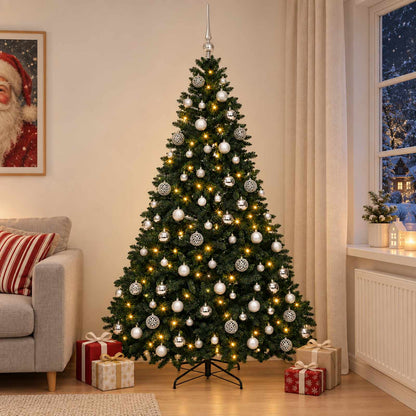 Artificial Christmas Tree Dark Green with Bauble 240 cm