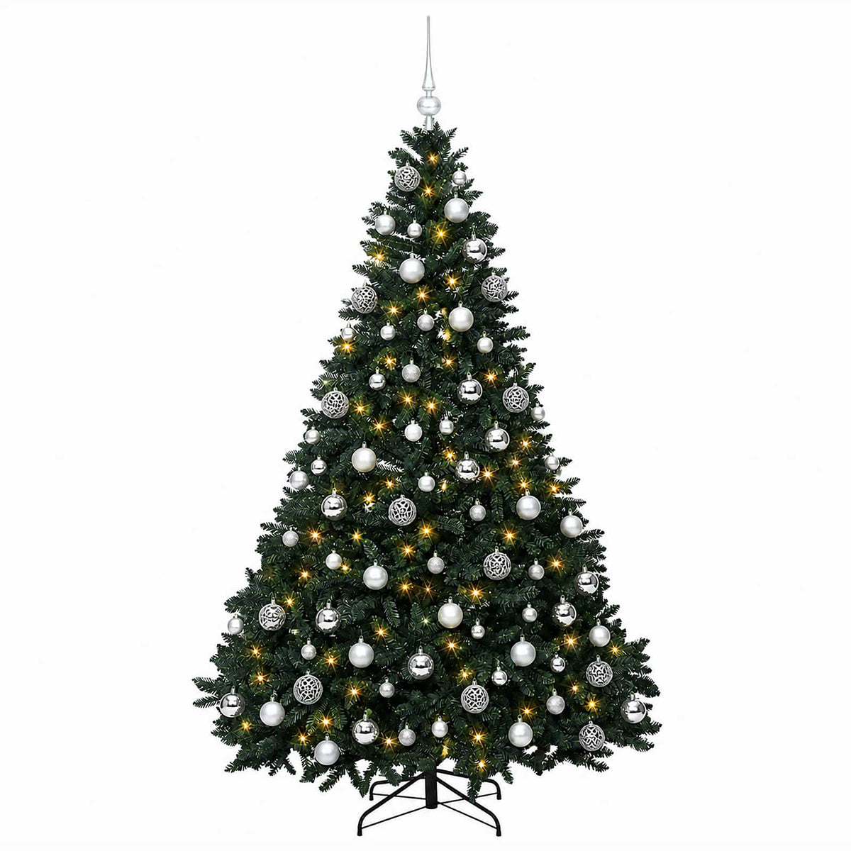 Artificial Christmas Tree Dark Green with Bauble 240 cm