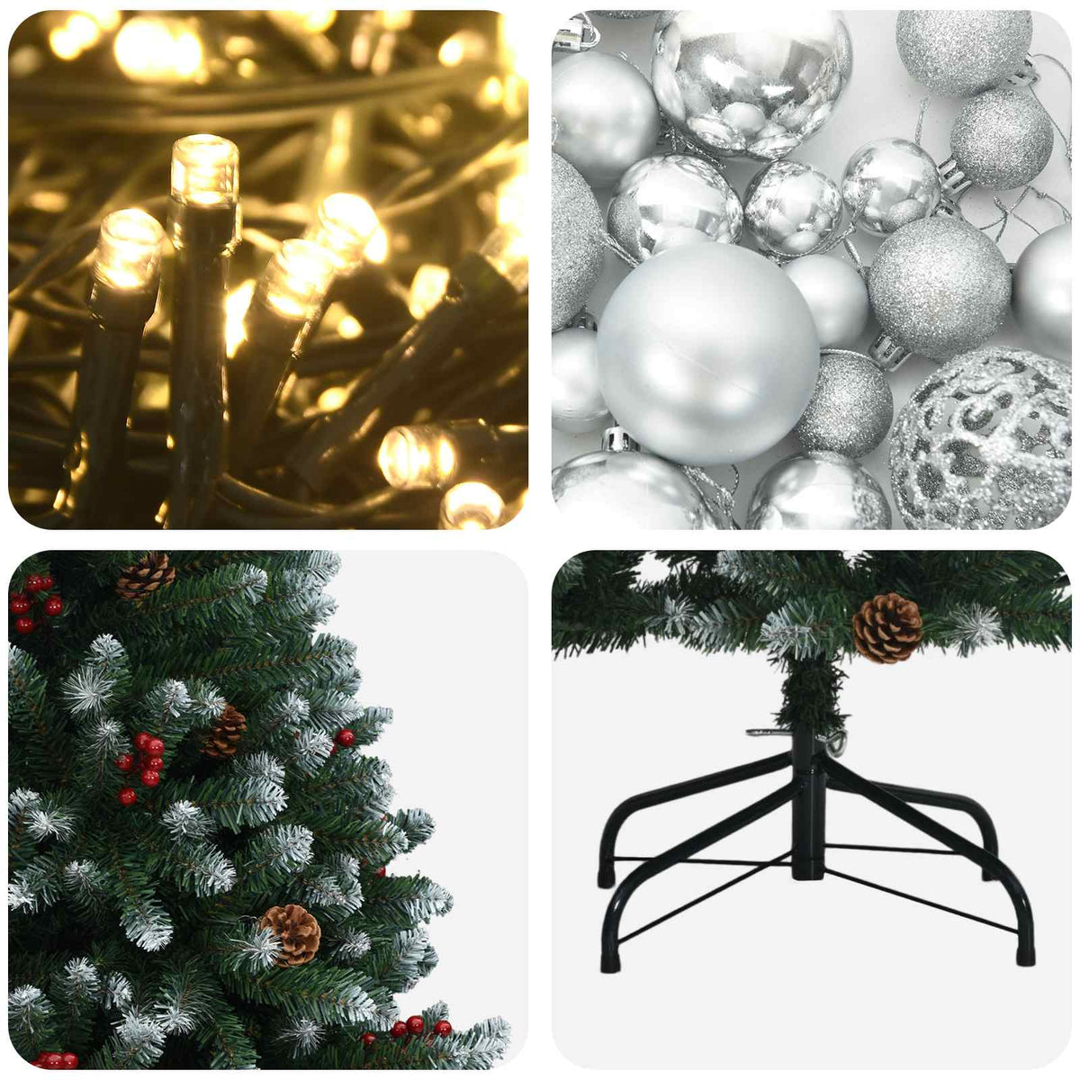 Artificial Christmas Tree Green with Bauble 210 cm 300 LEDs