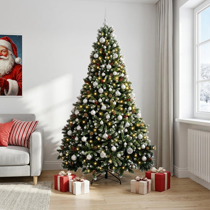 Artificial Christmas Tree Green with Baubles 240 cm 300 LEDs