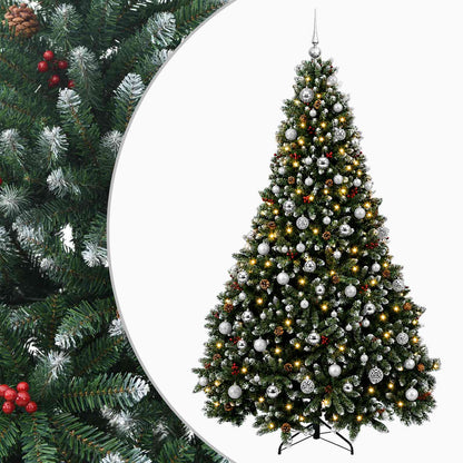 Artificial Christmas Tree Green with Baubles 240 cm 300 LEDs