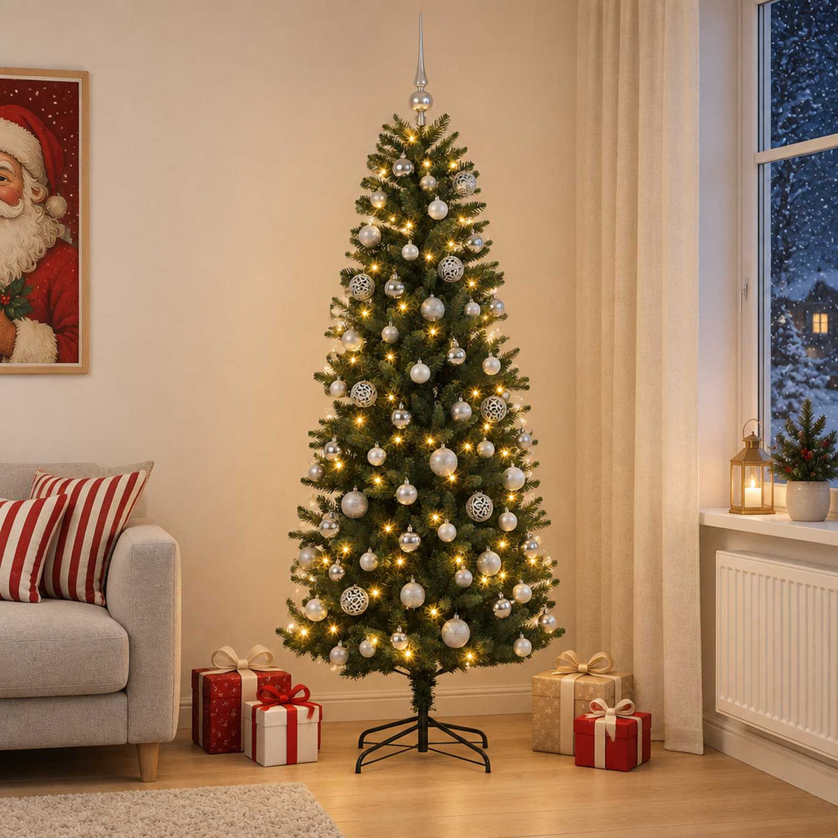 Artificial Christmas Tree with Bauble 240 cm 300 LEDs