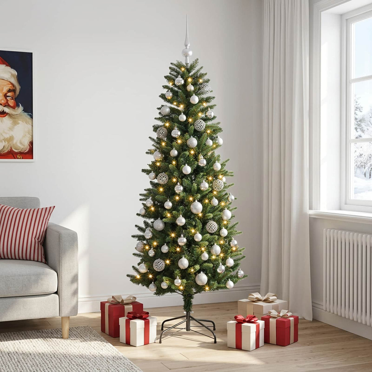 Artificial Christmas Tree with Bauble 240 cm 300 LEDs