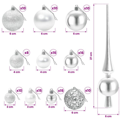 Artificial Slim Christmas Tree with Bauble 210 cm 300 LEDs