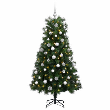 Artificial Hinged Christmas Tree with Baubles 180 cm 300 LEDs