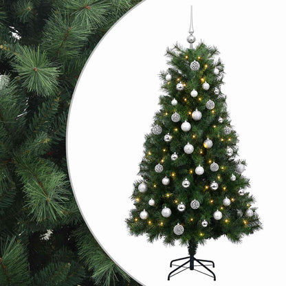 Artificial Hinged Christmas Tree with Baubles 210 cm 300 LEDs