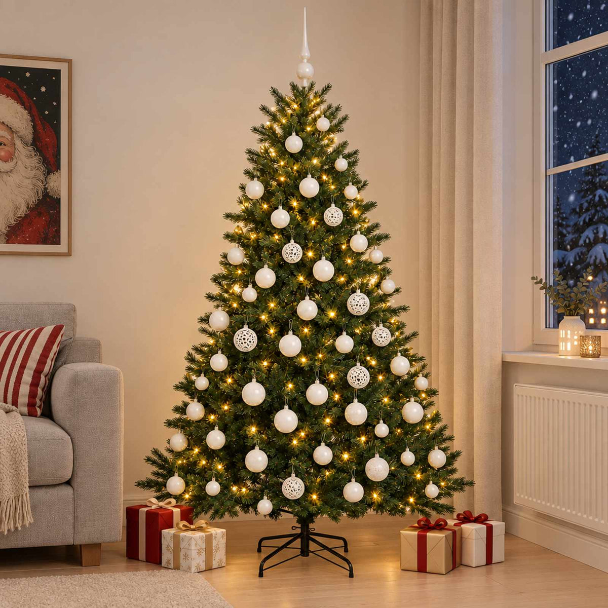 Artificial Christmas Tree with Bauble 240 cm 300 LEDs