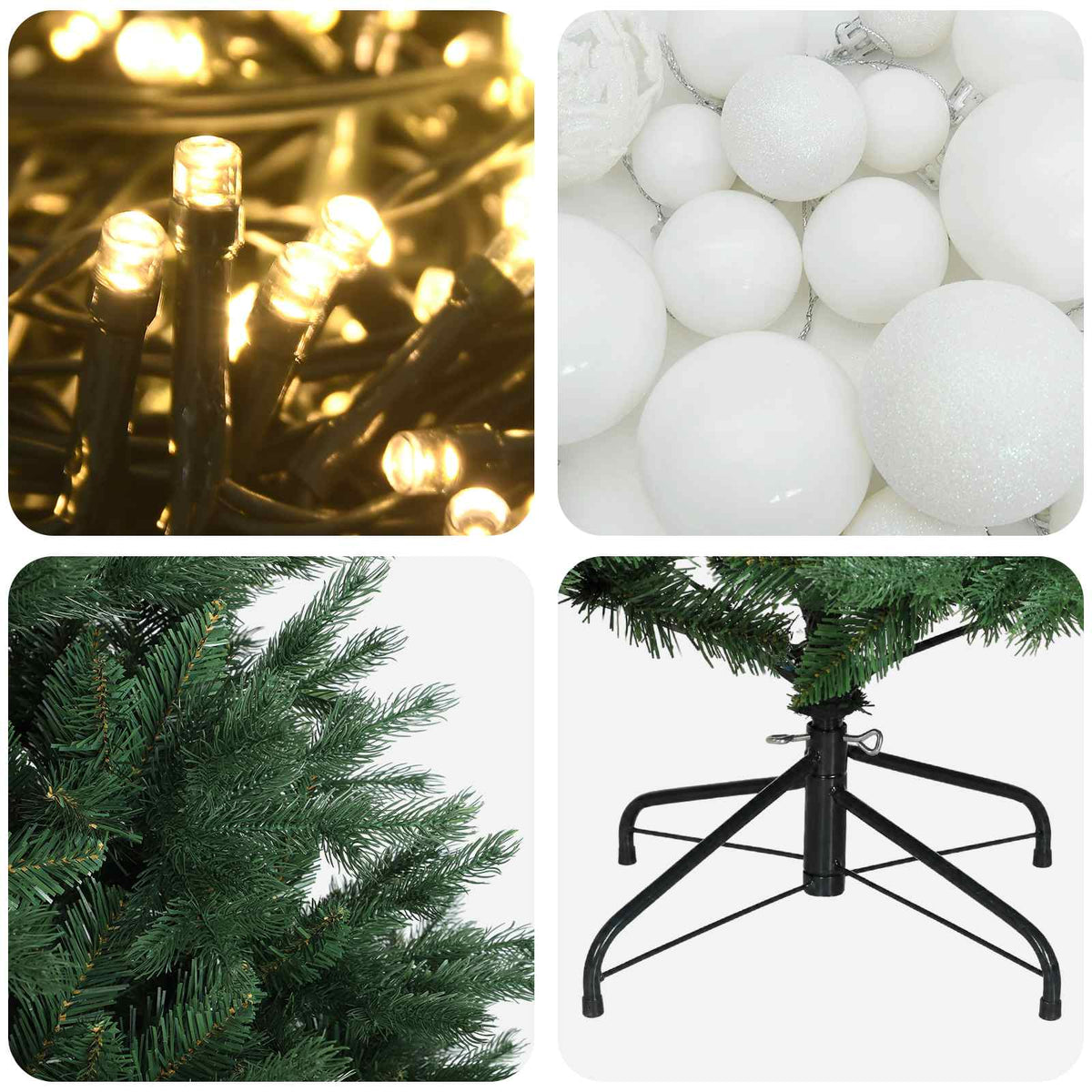 Artificial Christmas Tree with Bauble 180 cm 300 LEDs