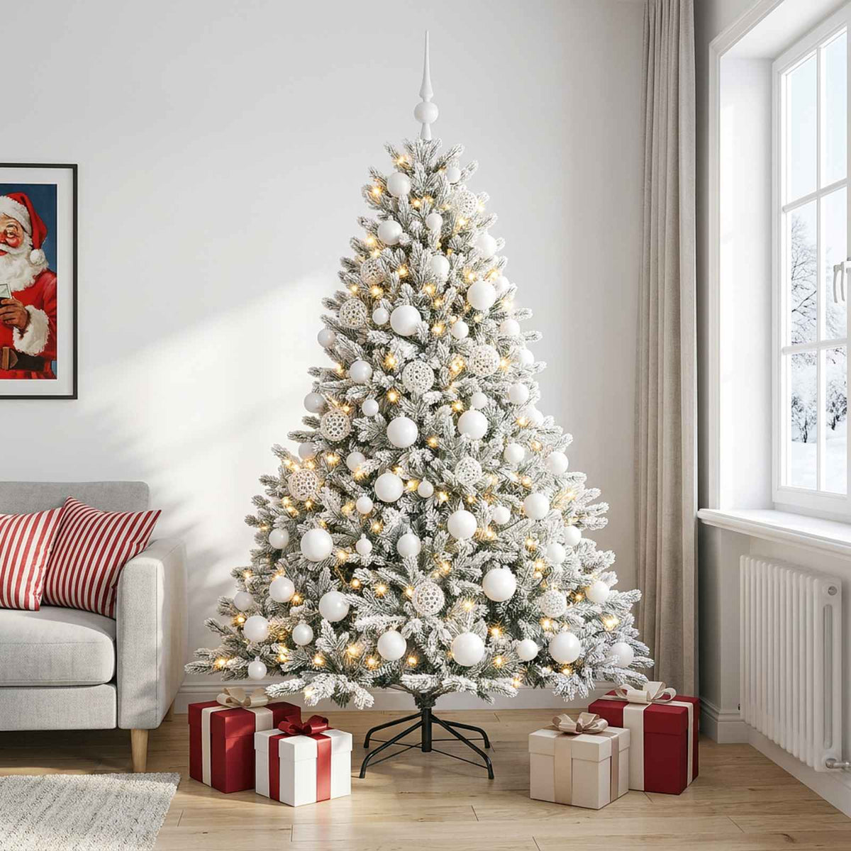 Artificial Christmas Tree with Bauble 210 cm 300 LEDs